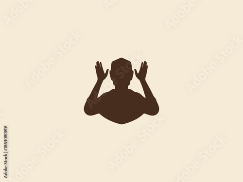 Man Making Dua Ramadan Prayer Silhouette