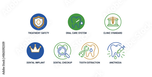 Medical icons healthcare dental and wellness symbols in circular design