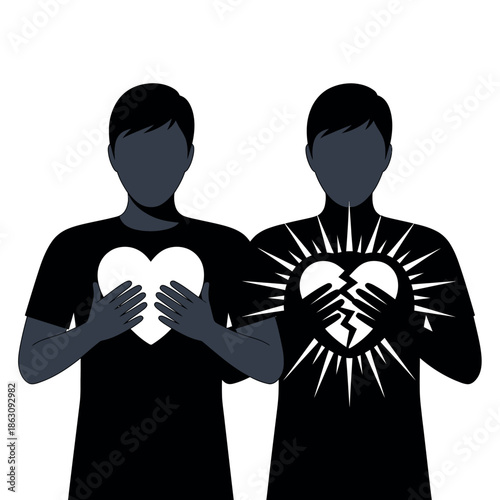 Two men showing heartfelt connection and love