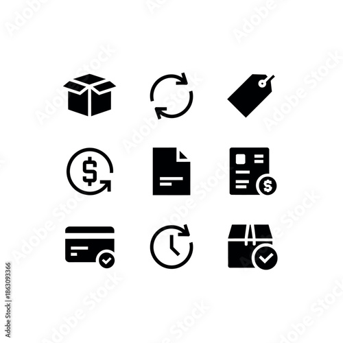 Collection of ecommerce icons for online shopping
