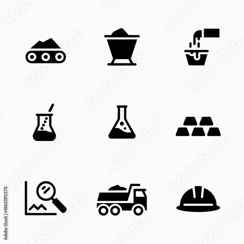 Mining and extraction process icons