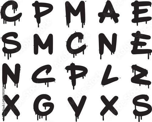 A creative illustration of dripping alphabet letters