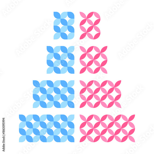 Geometric pattern blocks forming modular decorative elements