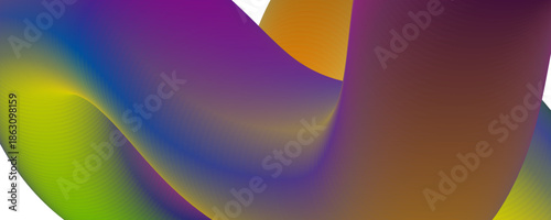 colorful abstract shapes and curves in purple blue green and orange hues