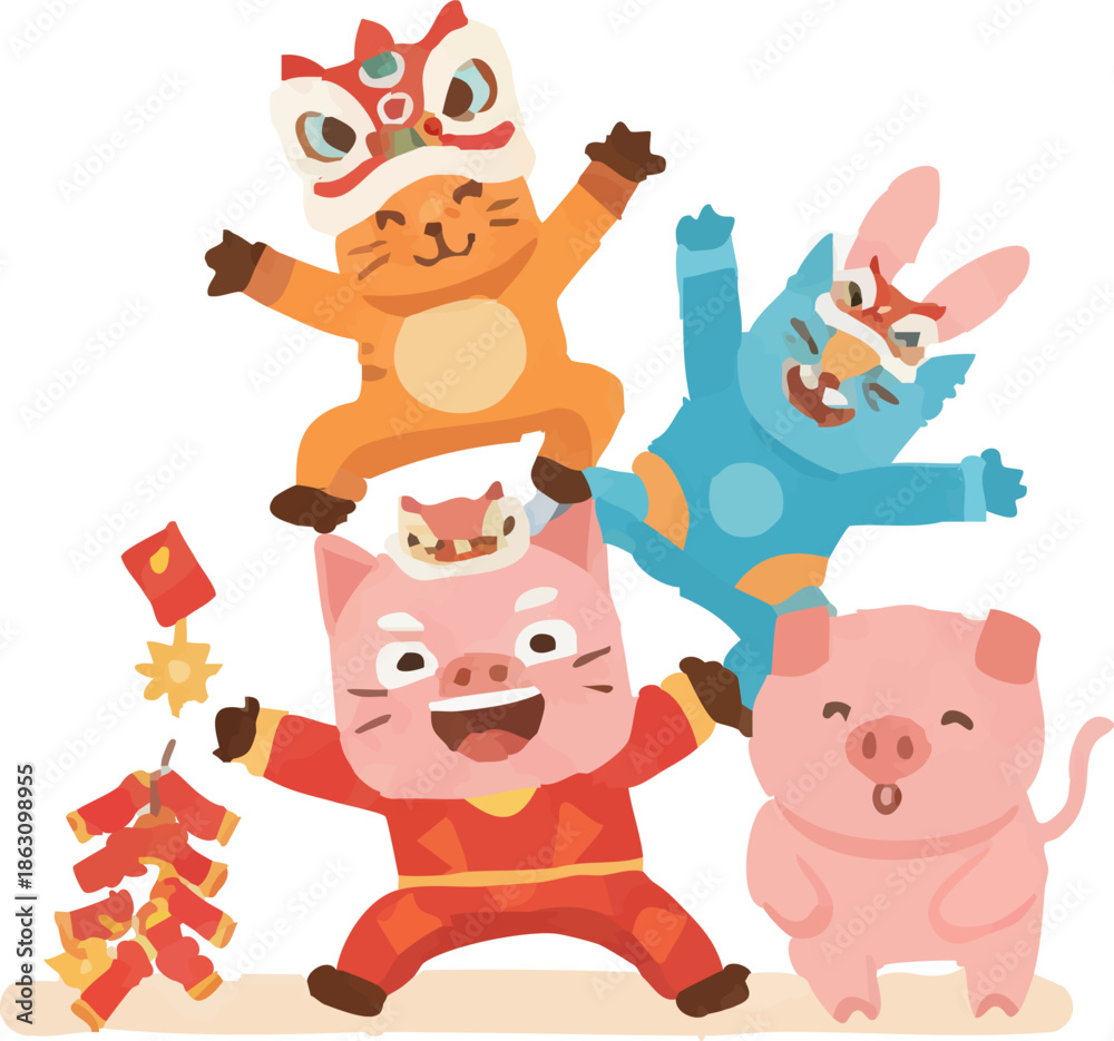 Fototapeta premium cute chinese mascot