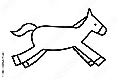 Running horse illustration isolated on white background, Vector, illustration