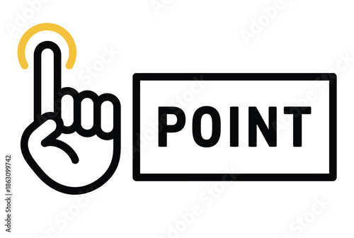 Hand pointing at screen isolated on white background, Vector, illustration