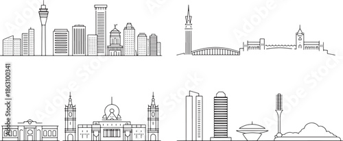 Riyadh vector flat line illustration skyline travel landmark architecture business design background