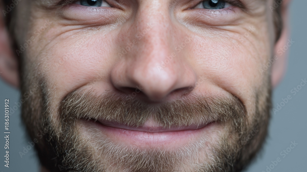 Obraz premium A man with a beard and a smile