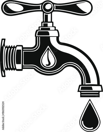 faucet with water drop