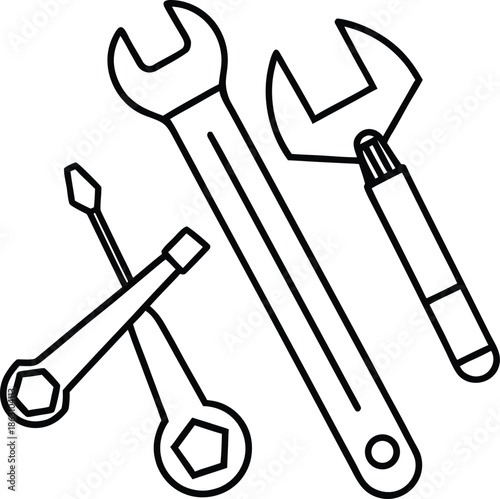 Emergency repair tools kit illustration