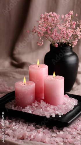 Romantic Pink Candles Home Decor Cozy Interior