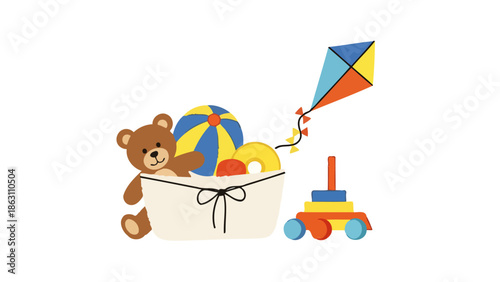 Children s Playtime Collection Stuffed Animal Balls Kite Stack Toy and More