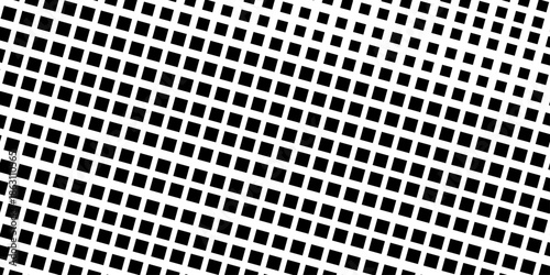 Seamless texture perforated pattern metal surface. Fabric seamless pattern with textile mesh texture, black on white background. Simple wallpaper doodle grid.  squaree spot shapes, vintage .