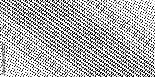 Seamless texture perforated pattern metal surface. Fabric seamless pattern with textile mesh texture, black on white background. Simple wallpaper doodle grid.  squaree spot shapes, vintage .
