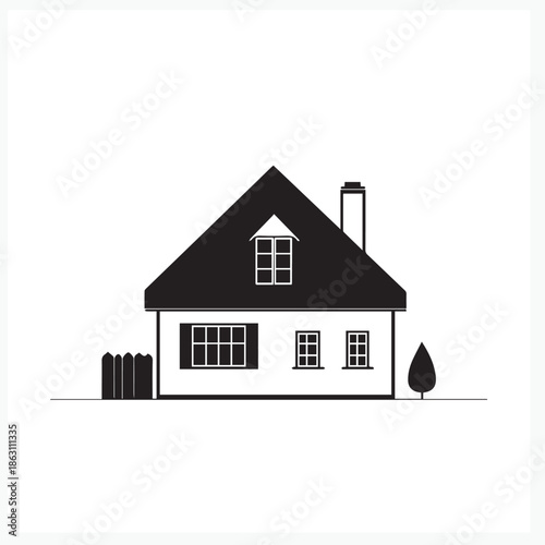 house on white background