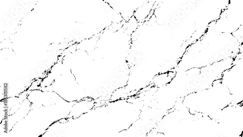 A striking close up view of a white marble texture with bold dark gray veining patterns throughout