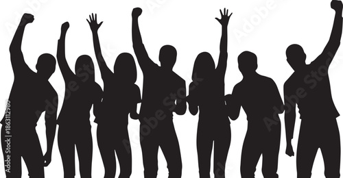 Group of people celebrating together