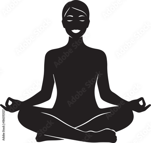Person meditating in lotus position