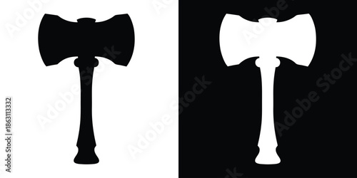 Thor hammer vector icon, hammer silhouette vector