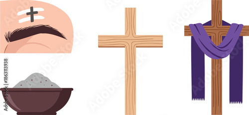 Christian symbols and ash wednesday