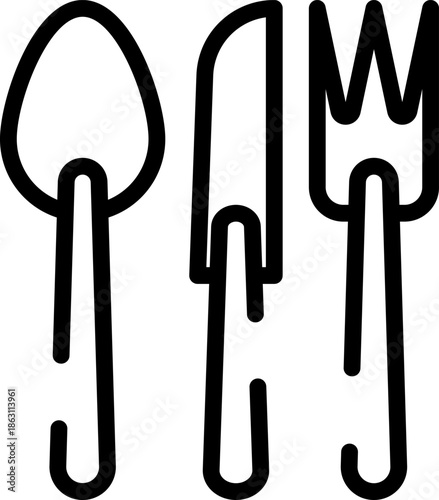 Rounded  Stroke Cutlery Icon