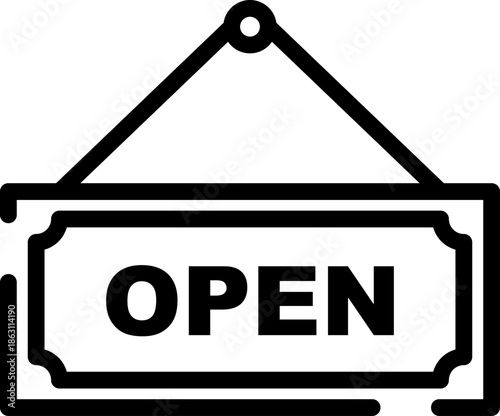 Rounded  Stroke Open Icon