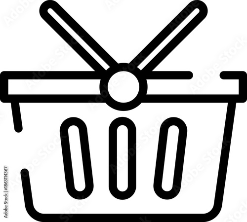 Rounded  Stroke Shopping Basket Icon