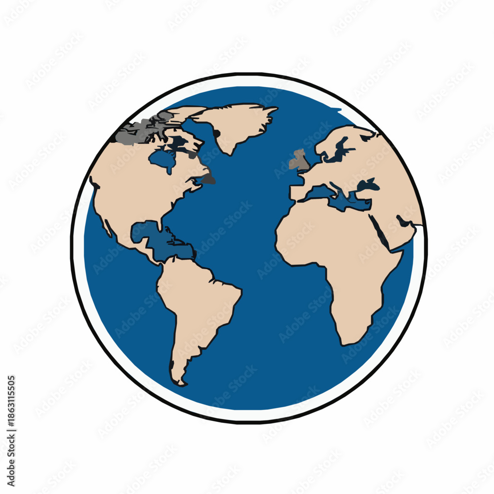 Obraz premium Globe Icon Vector Illustration for Web and App Design