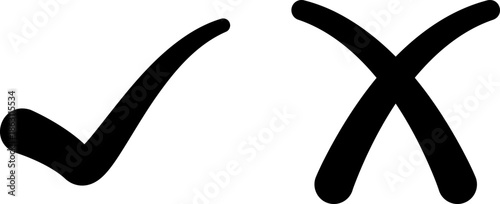 Marks indicating acceptance and rejection