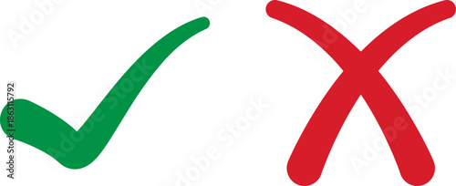 Checkmark and cross symbols