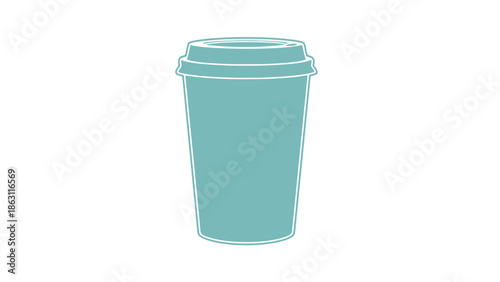 Simple Cyan To Go Cup with Lid