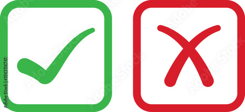 Checkmark and cross symbols