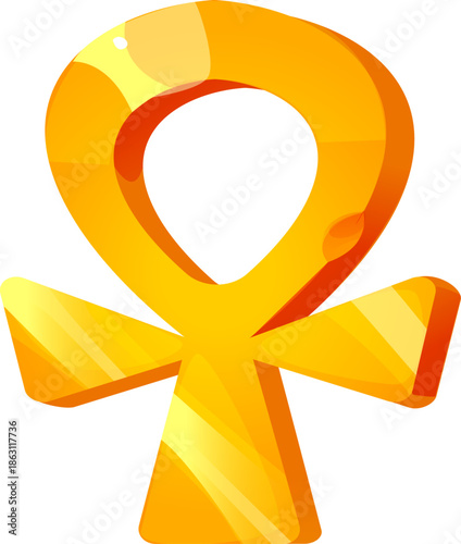 Golden Ankh Cross