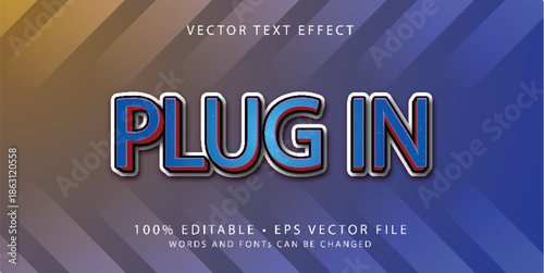 Plug In Vector Text Effect Graphic Design