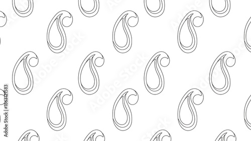 Seamless Pattern of Simple Line Art Designs.