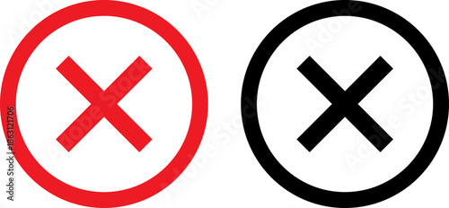 Red and black prohibition symbols