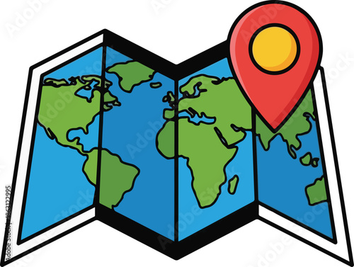 Map location colorful icon vector design stroke.eps
