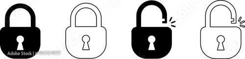 Four lock icons displaying different states