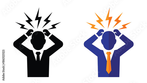 Silhouette of a person experiencing intense mental stress and overwhelming emotional distress