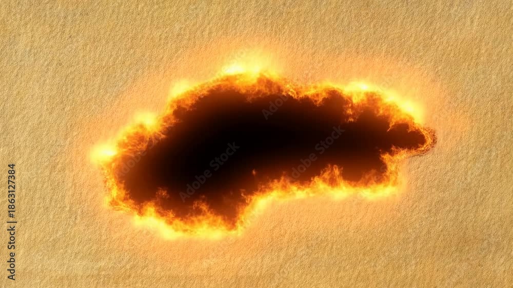 Stockvideo Burning paper effect sequence: fire ignition to complete ...