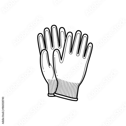 Cotton gloves for protection and working in clean environment, transparent background  