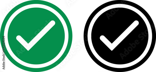 Check marks in circles