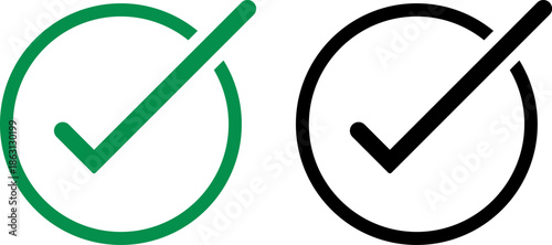 Check marks inside circles