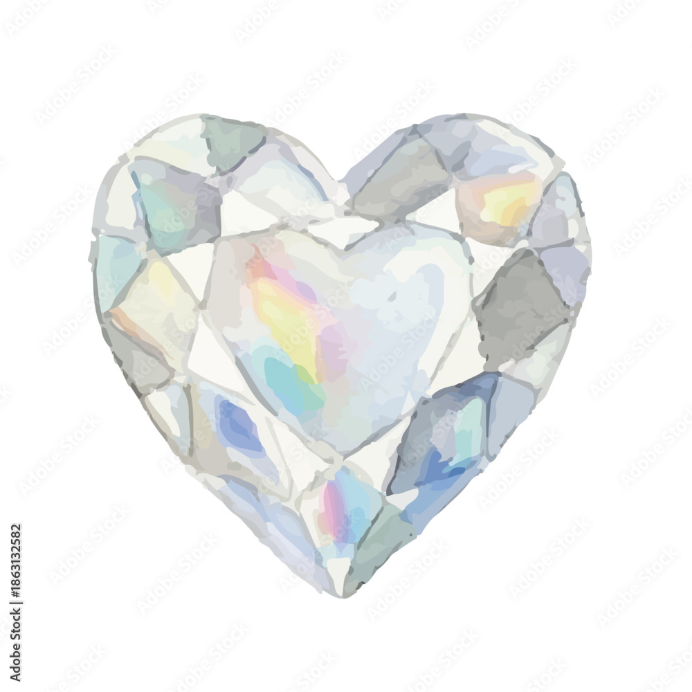 Fototapeta premium Watercolor-style diamond illustration
