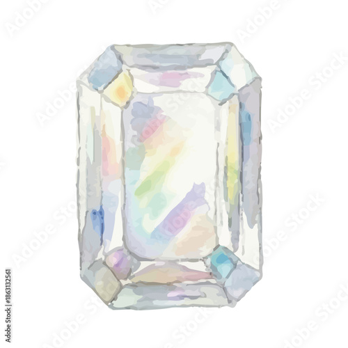 Watercolor-style diamond illustration