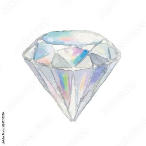 Watercolor-style diamond illustration