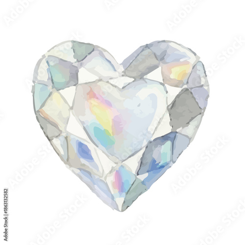 Watercolor-style diamond illustration