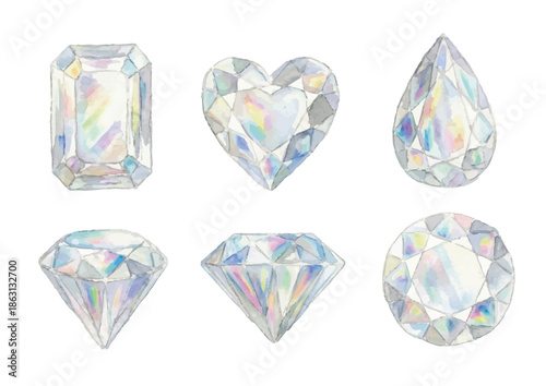 Watercolor-style diamond illustration