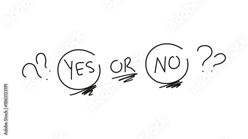 yes or no decision making question animation
